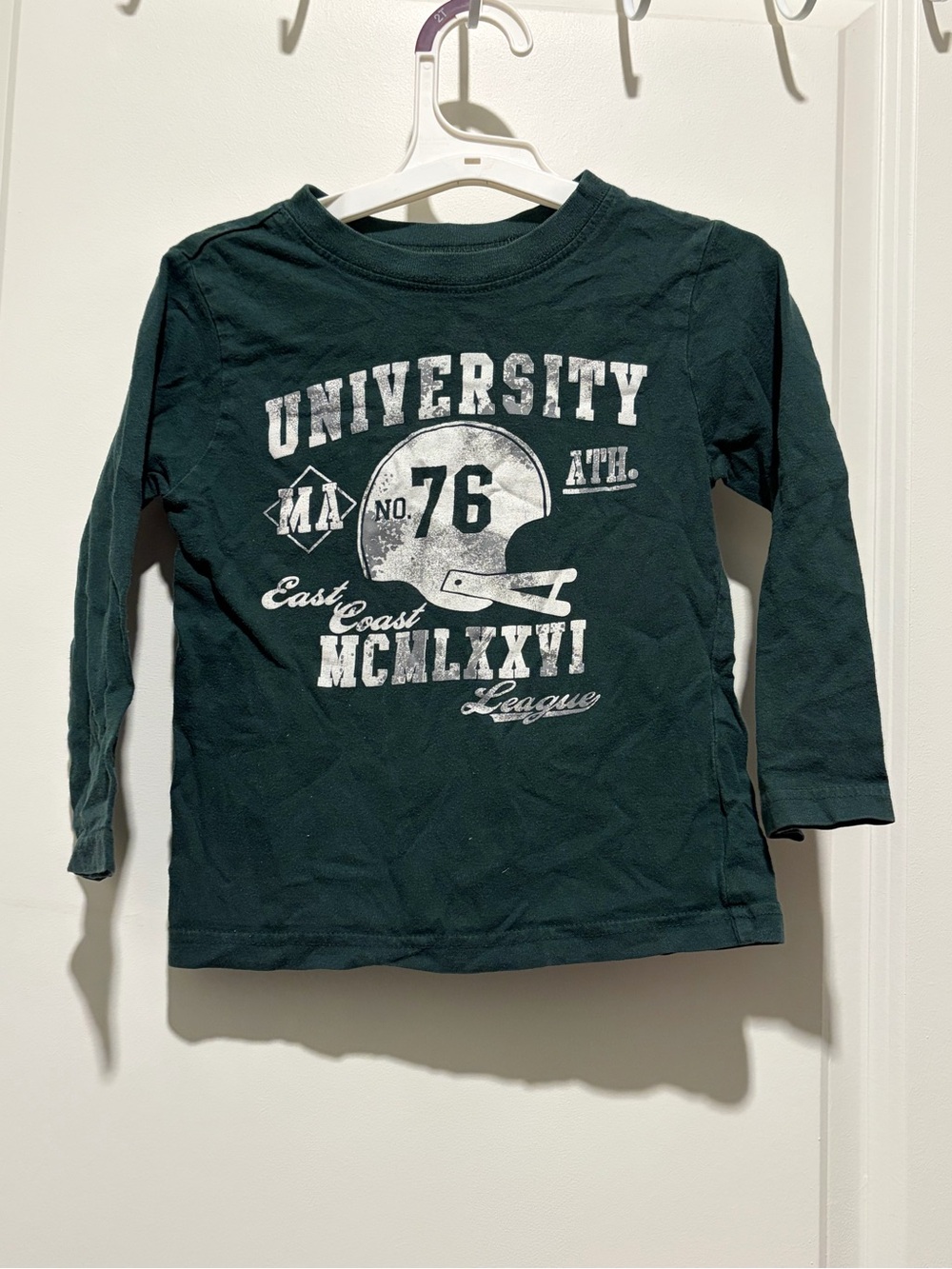 The Children's Place Dark Green Long Sleeve 'University' Graphic Tee